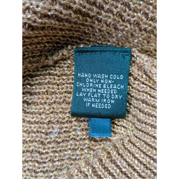 Lauren Ralph Lauren Active Gold Metallic Full Zip Mock Neck Sweater Size XL NWT - Picture 4 of 7